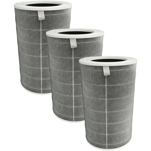 3x Activated Carbon Filter Replacement for Xiaomi 6934177743672, M15R-FLP-GL for Air Purifier - Air Filter Grey White - Vhbw