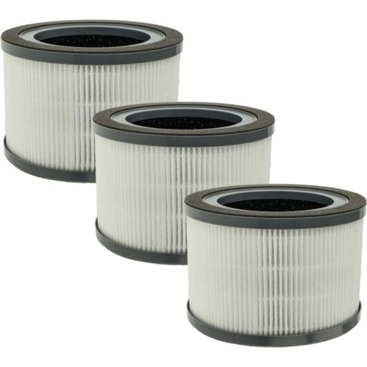 3x Air Filter compatible with Levoit Vista 200 Air Purifier - Combi Filter Pre Filter + hepa + Activated Carbon - Vhbw