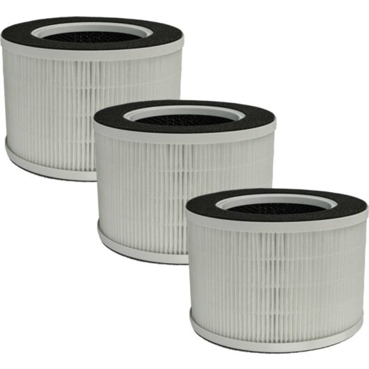 3x Air Filter compatible with Medion md 19778 Air Purifier - Combi Filter Pre Filter + hepa + Activated Carbon - Vhbw