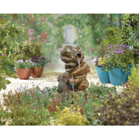 Easy Fountain Otter Pools led Distinctive Garden Water Feature Stone Effect