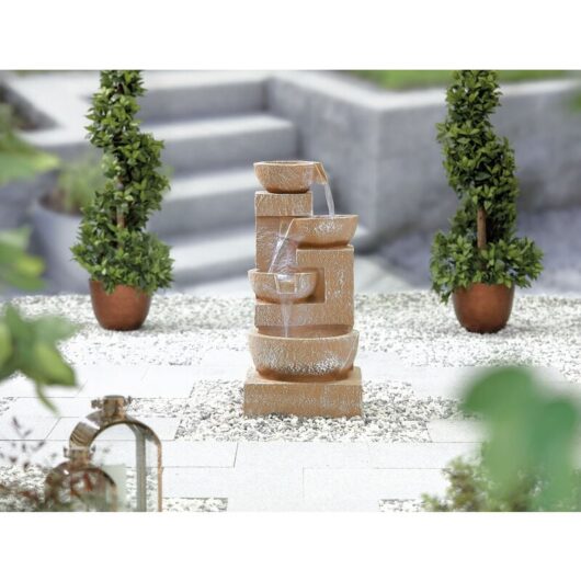 Easy Fountain Sparkling Bowls led Garden Water Feature Modern Stone Effect