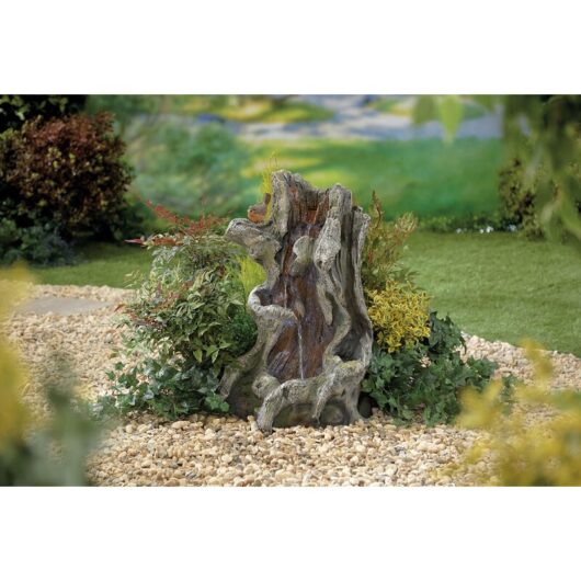 Easy Fountain Willow Spills led Natural Garden Water Feature Wood Effect