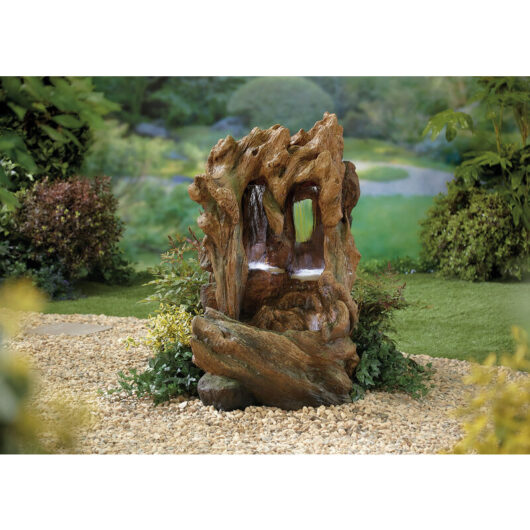 La Hacienda - Easy Fountain Colorado Falls led Natural Garden Water Feature Stone Effect