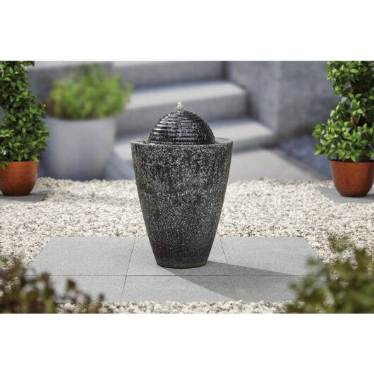 La Hacienda - Easy Fountain Impressions Dappled Column Garden Water Feature Stone Effect Grey