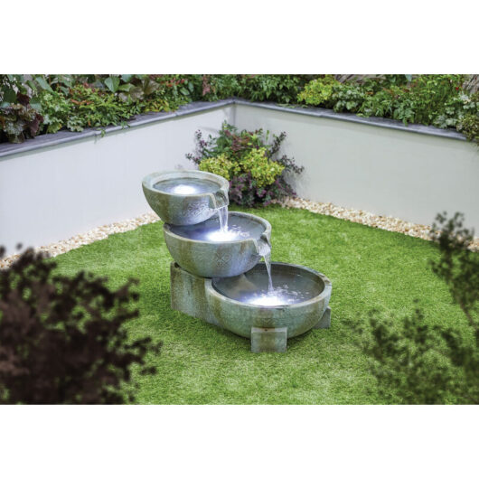 La Hacienda - Easy Fountain Impressions Oasis Tiered Garden Water Feature Stone Effect