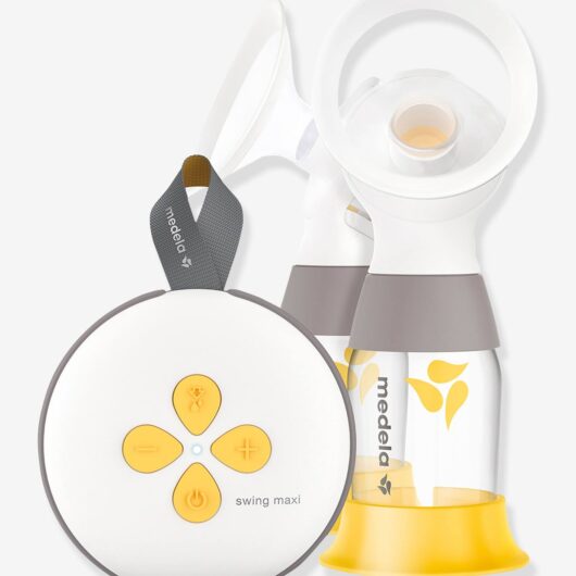 Rechargeable Electric Double Breast Pump, Swing Maxi by MEDELA + 2 Breast Shields yellow medium 2 color/multicol