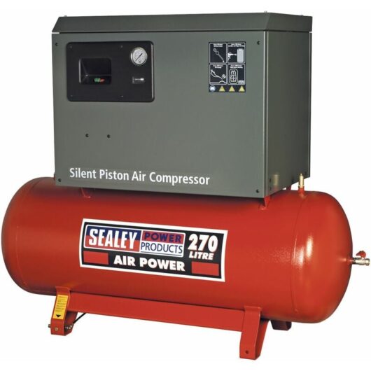 Sealey - Compressor 270L Belt Drive 7.5hp 3ph 2 Stage with Low Noise SAC72775BLN