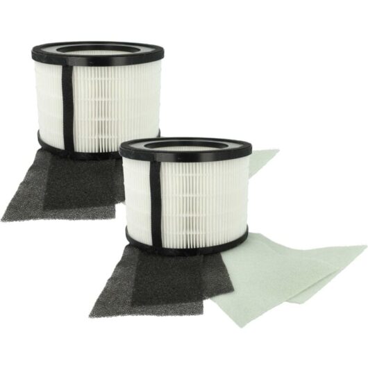 Vhbw - 2x Air Filter Replacement for Leitz 2415142, 2415107 for Air Purifier - Combi Filter Pre Filter + hepa + Activated Carbon