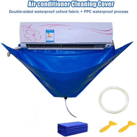 Aiperq - Air Conditioning Cleaning Cover - Double-Sided Support Plate Waterproof Panels Wall-Mounted Air Conditioner Service Bag, Waterproof Air