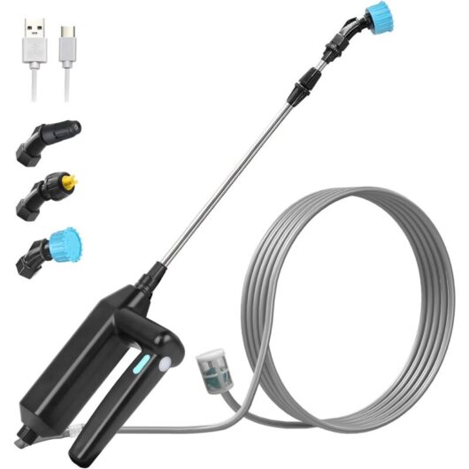 Aiperq - Electric Garden Sprayer, Electric Roof Sprayer, Telescopic Lance Sprayer, Pressure Sprayer with 3 Nozzles and 8M Hoses for Watering, Weeding
