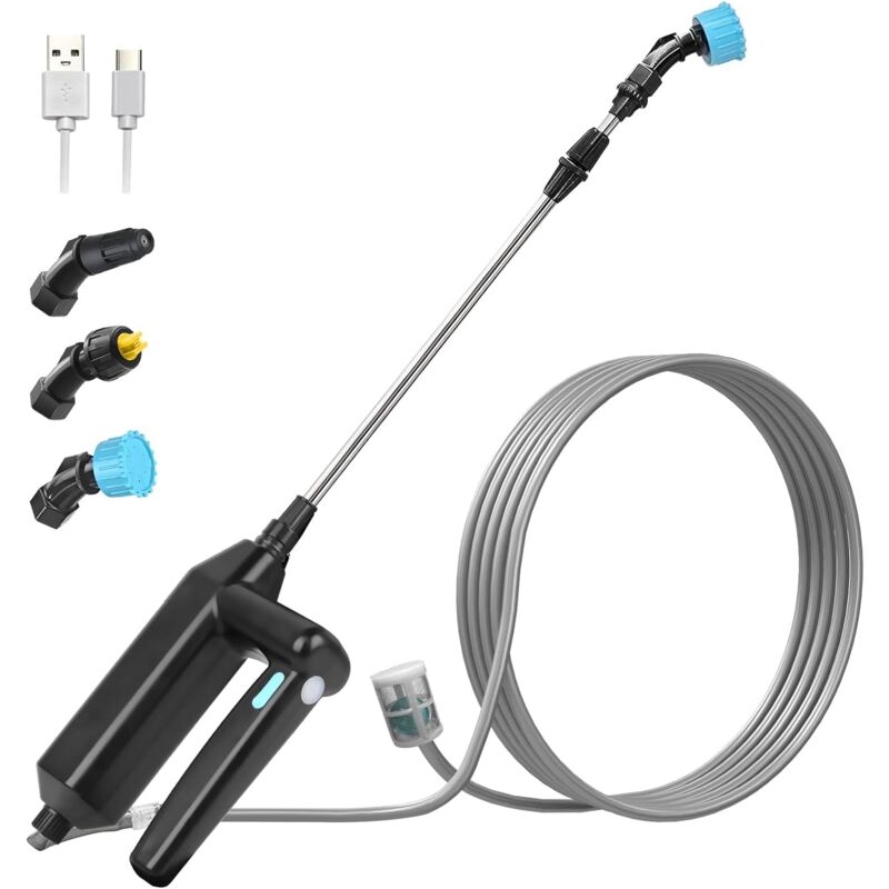 Aiperq - Electric Garden Sprayer, Electric Roof Sprayer, Telescopic Lance Sprayer, Pressure Sprayer with 3 Nozzles and 8M Hoses for Watering, Weeding