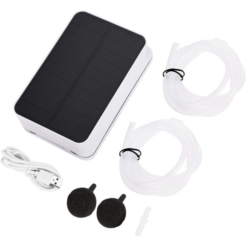 Aiperq - Waterproof Oxygenator -Solar Waterproof Oxygenator Aerator Air Pump Oxygen for Outdoor Swimming Pool Pond Emergency