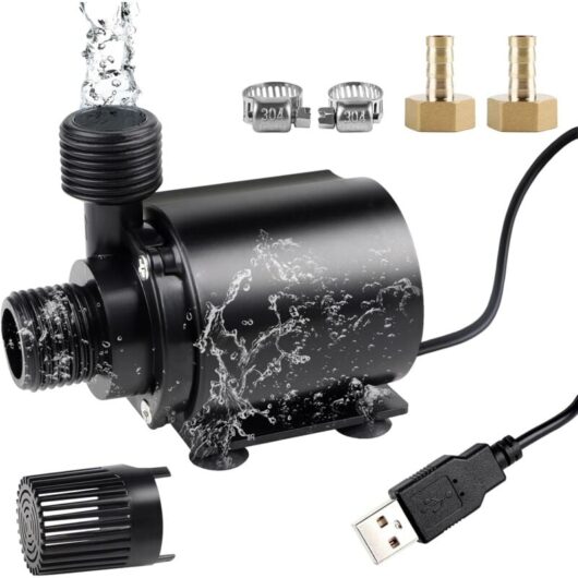Aiperq - usb Aquarium Pump 500L/H 4W Mini Submersible Water Pump Small Fountain Pump Filter Pump Ultra Quiet Fountain Pump with 1.8m Cable 2 Brass