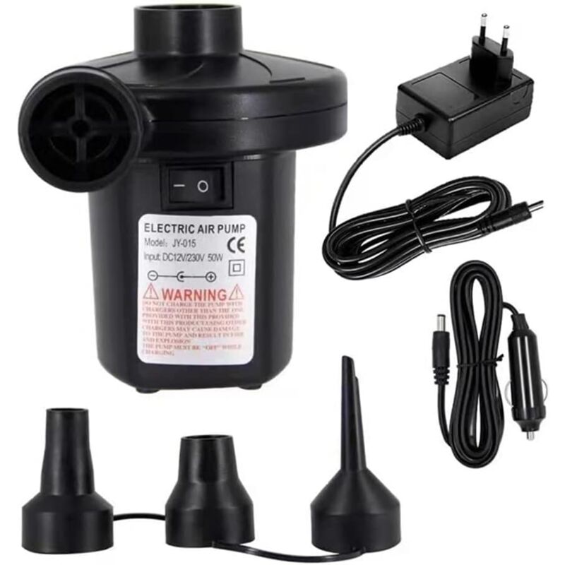 Aougo - Portable Electric Air Pump, dc 12V/AC 230-240V Fast Fill Electric Air Pump Air Pump for Inflatable Air Mattress Toy Cushion Swimming Pool