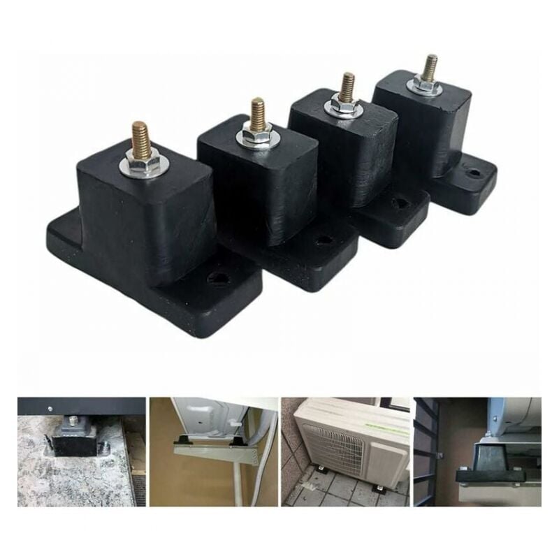 Cyslmuk - 4pcs Air Conditioner Shock Pad, Air Conditioner Rubber Anti-Slip Stand, Outdoor Air Conditioner Shockproof Foot