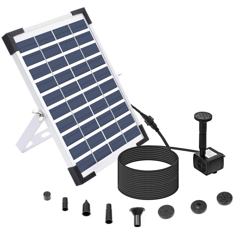 Cyslmuk - 5W Outdoor Solar Fountain, Solar Pond Pump, Solar Water Pump for Fountain, Bird Bath, Pond, Swimming Pool, 4 Nozzles, 280L/H, Max Flow: 80cm