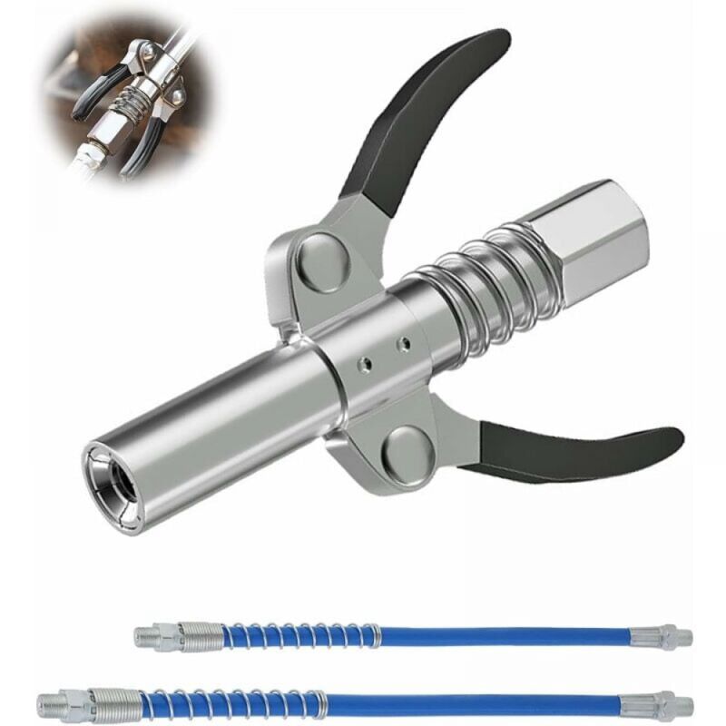 Cyslmuk - Grease Gun Tip, Electric Manual Pneumatic Grease Pump with Flexible Hose, g Coupler for Grease Pump Suitable for All Types of Grease Guns