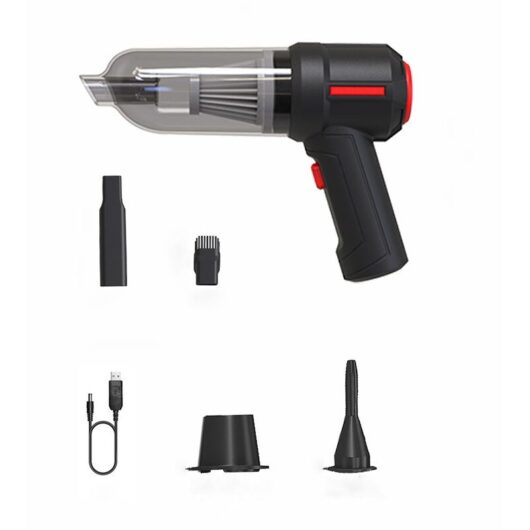 Handheld vacuum cleaner, cordless, rechargeable, power 45 w, 9,000 pa, 2,000 mA, black