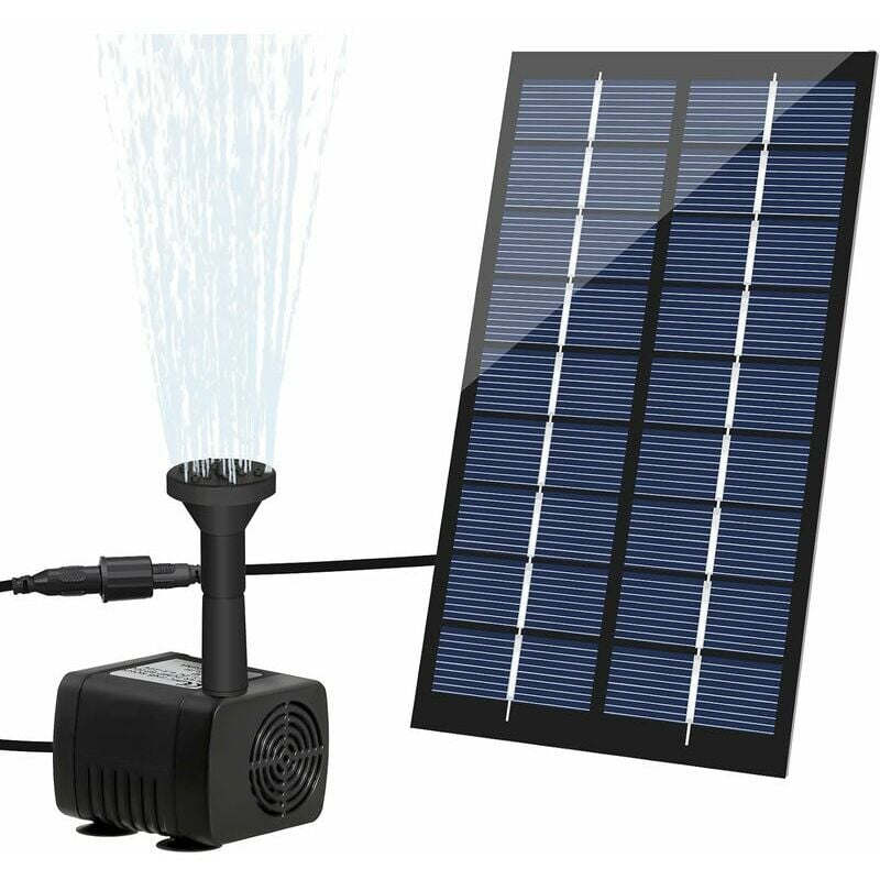 Hoopzi - Solar Fountain Pump, 1.8 w 200 l/h Garden Decoration Fountain, Pond Pump, Solar Powered, Large for Outdoors, Bird Bath, Pond, Aquarium,