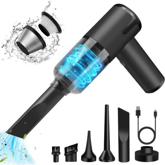 Ikodm - Cordless Handheld Vacuum Cleaner, 7000PA Mini Car Vacuum Cleaner, 3 in 1 Vacuum, Blower and Vacuum Pump, Lightweight Rechargeable Handheld