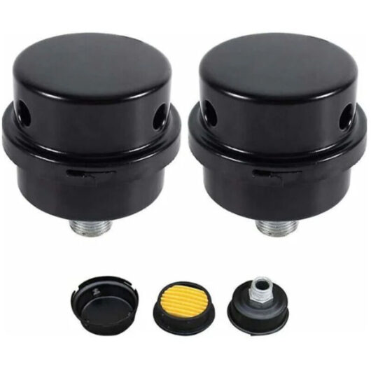 Linghhang - 2pcs 3/8' External Thread Metal Housing 16mm Air Compressor Filter Silencer