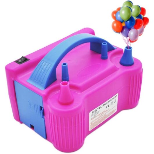 Linghhang - Electric Air Balloon Pump, High Power Dual Nozzle Portable Inflator Pump (AC220-240V 600W) for Parties, Weddings, Birthdays, Events and