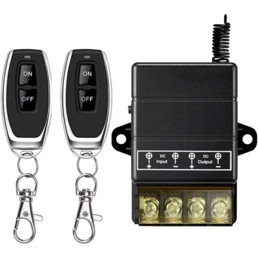 Memkey - Wireless Remote Switch, dc 9V-75V rf Remote Control Switch for Pump Security Systems, Door Curtain Barriers