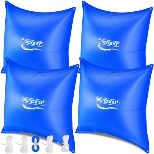 Monzana pool cushion up to -20°C XL air cushion XXL incl. rope PVC double seam safety valve eyelets cover winter storage 4x 120x120cm Poolkissen (de)