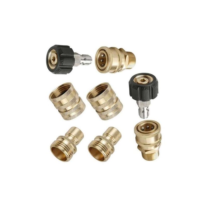 Pressure Washer Adapter, M22 Quick Connectors, 8 Pack
