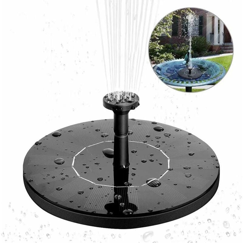 Solar Fountain Solar Water Pump 1.4W Monocrystalline Solar Floating Fountain Easy to Use Solar Fountain Pump for Garden Patio Birds Pond Pool and Pond