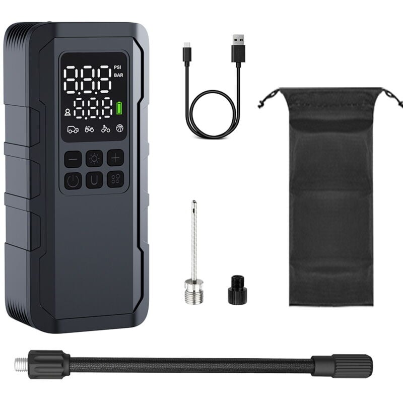 Ikodm - Mini Portable Car Air Pump, Handheld Wireless Charging Air Pump, Tire Pump, Suitable for Bicycles, Cars, Electric Cars, Bicycles, Small