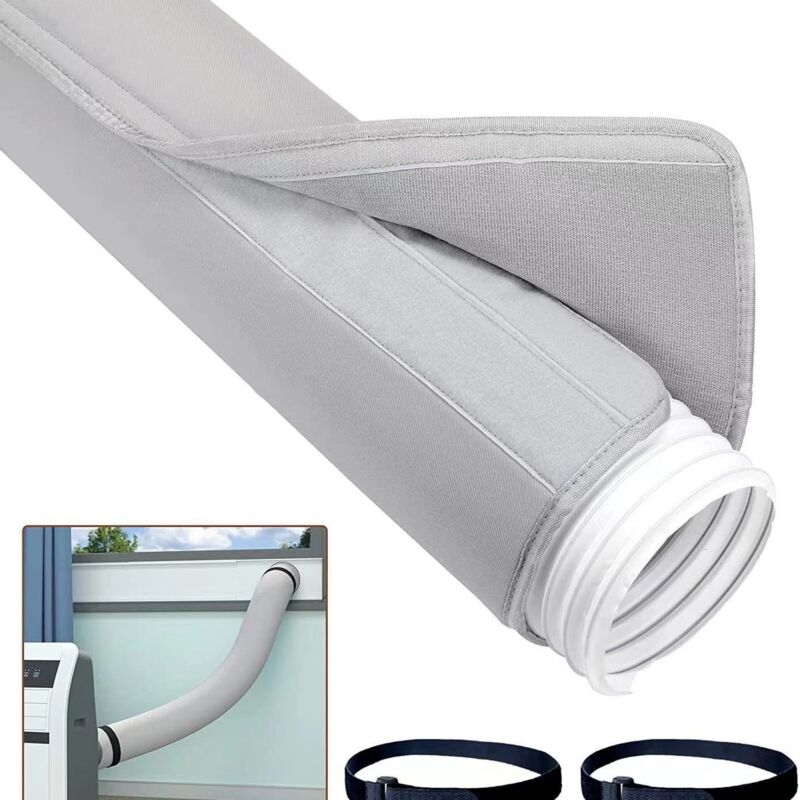 Insulated Portable Air Conditioner Hose Cover, Universal Fits 5' & 6' Diameter Exhaust Duct, for Easy Installation