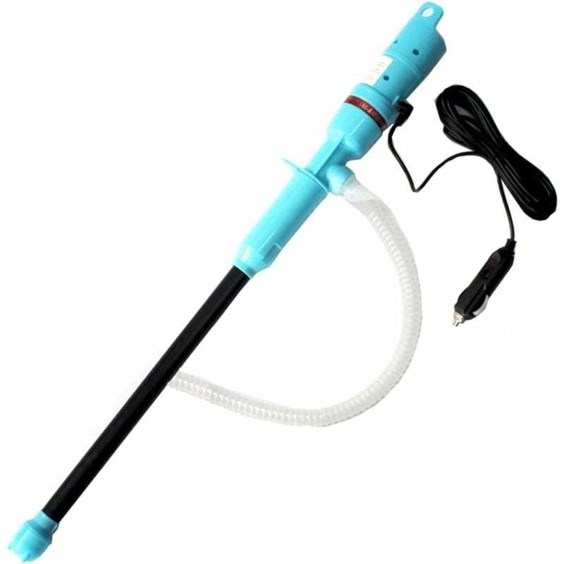 Tinor - Electric Portable Liquid Transfer Pump Petrol Gasoline Diesel Fluid Pump Fish Tank Pond Pump with Suction Tube Blue 12V