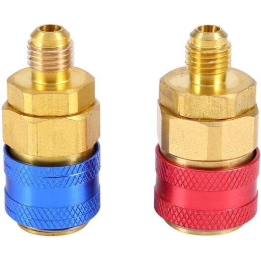 CCYKXA Quick Coupler Adapter, Air Conditioning Manifold Quick Connectors, Connectors and LP for Car Air Conditioning System Evacuation Recharge