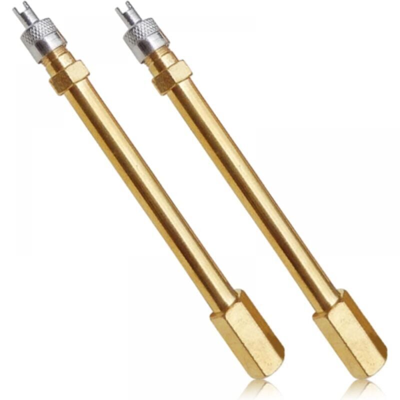 Cyslmuk - 2 Pcs Tire Valve Extension, Universal Tire Inflator Cap Prevents Leaks for Cars Scooters Trucks Bikes