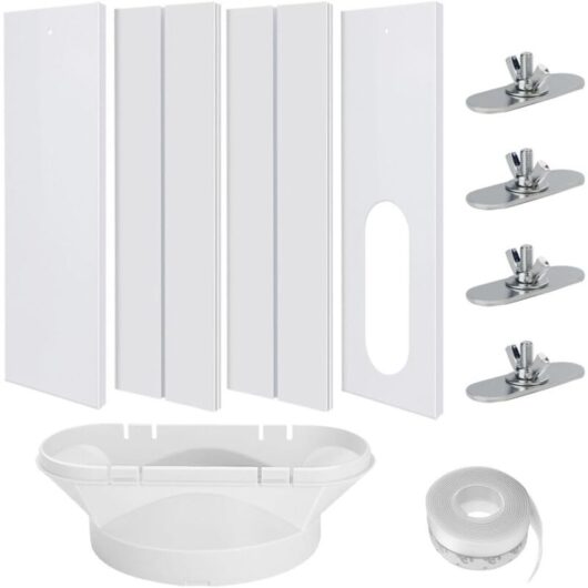 Cyslmuk - Air Conditioner Sealing Kit, 4PCS Adjustable Air Conditioner Window Seal, Air Conditioner Window Seal, Mobile Air Conditioner Window Kit,