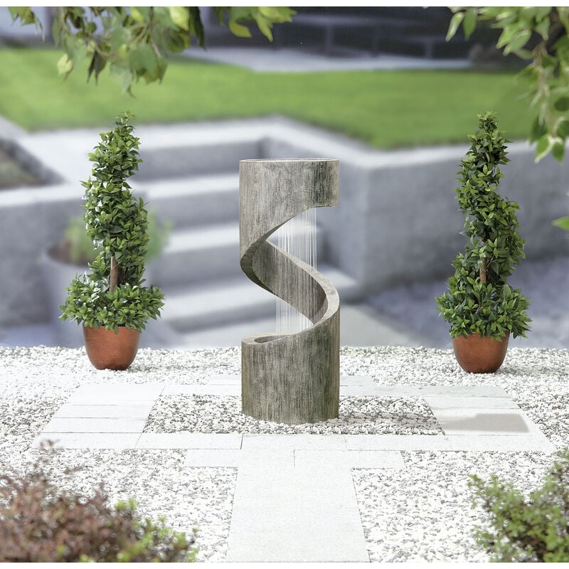 Easy Fountain Spiral Showers led Garden Water Feature Stone Effect Modern