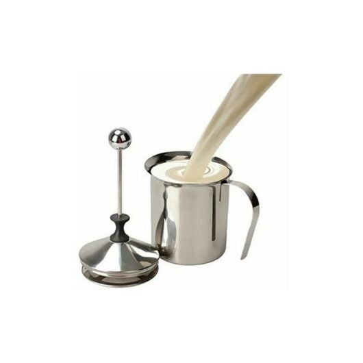 Erhope - 400ml Appareil à Mousse/Mousseur de Lait en Acier Inoxydable Cappuccino Café Mousse Double Pompe (w)