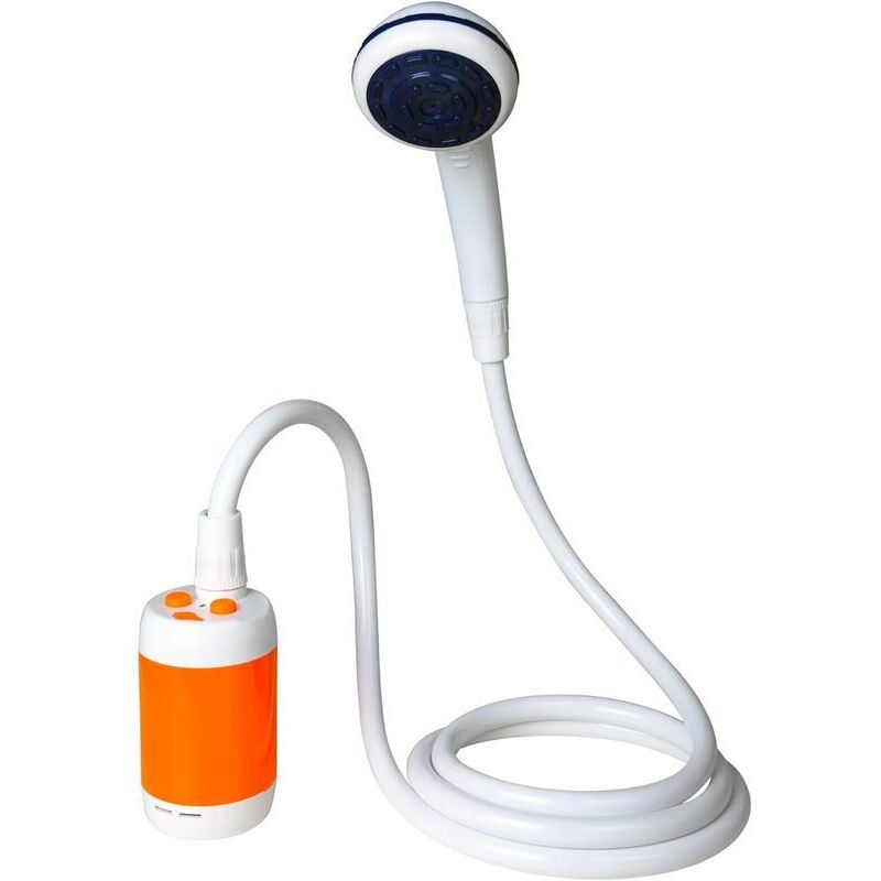 Gotrays - Camping Shower Portable Shower Outdoor Shower, Built-in 5000mAh Battery, Rechargeable Electric Shower, Shower Flow Pump (Orange White)-