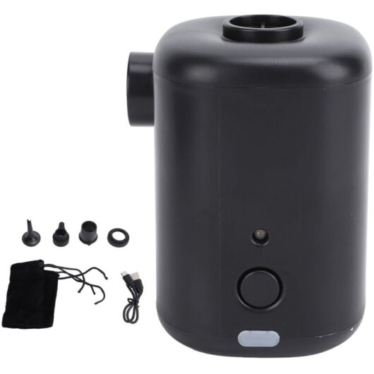 Groofoo - Portable Air Pump Electric Inflator Deflator for Gas Cushion Bed Swimming Ring Outdoor Toys Black
