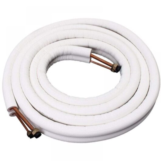 Insulated Copper Pipe 1/4'' 3/8'' Air Conditioner Hoses Fittings Pair Coil Tube - 2M