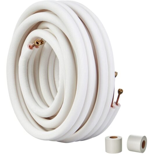 Mophorn - 15240mm Mini Split Line Set, 6.4 & 9.5mm o.d Copper Tubing with Triple-Layer Insulation for Mini Split Air Conditioning, hvac, Refrigerant,