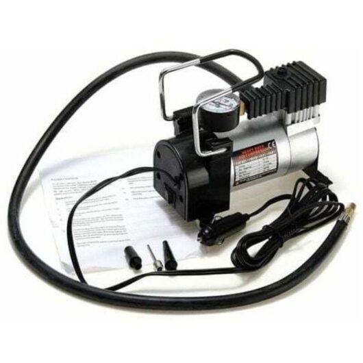 Mumu - 16 x 8 x 11 cm, Portable Mini Air Compressor with Anti-Pinch Protection, Electric Tire Inflator Pump, 12 v, 120 psi, Heavy-Duty Pump for