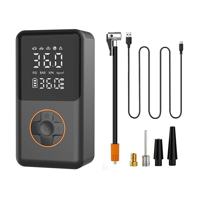 Mumu - Electric Air Pump, 10000mAh Battery Electric Air Pump, 150PSI Portable Mini Compressor with Pressure Gauge, Digital lcd Screen Electric