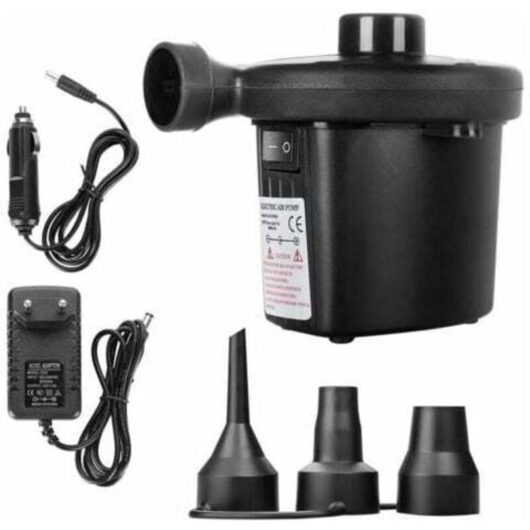 Mumu - Inflator Electric Air Pump, 2 in 1 Electric Deflator, Fast Portable Air Pump, Electric Inflator with 3 Nozzles for Air Mattress, Suitable for