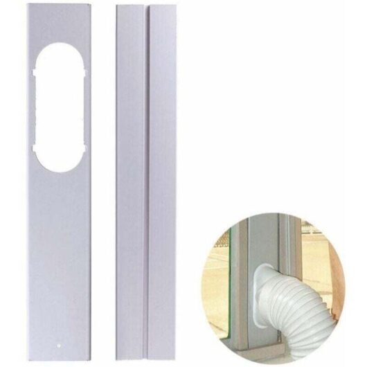 Three-stage deflector retractable sealing plate for mobile air conditioner integrated into the window frame plate - adjustable height 55-110 cm,