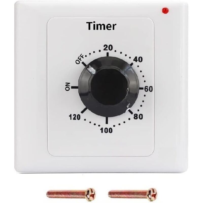 Tinor - 120 Min Timer Switch, ac 220V 15A Intelligent Mechanical Countdown Timer Socket Time Switch 86 Panel Timer Control Knob