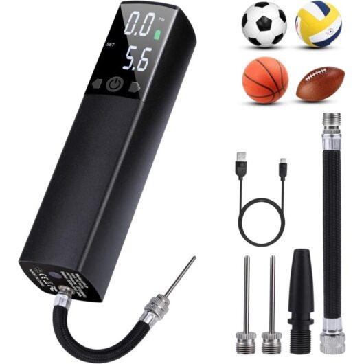 Tinor - Automatic Electric Ball Pump, Portable Ball Inflator for Inflatable Ring, Basketball, Football, Volleyball and Rugby