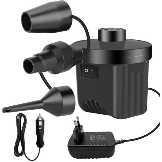 Tinor - Electric Air Pump Inflator Deflator, Inflator with 3 Nozzles High Power Paddle Pump for Air Mattress, Inflatable Mattresses