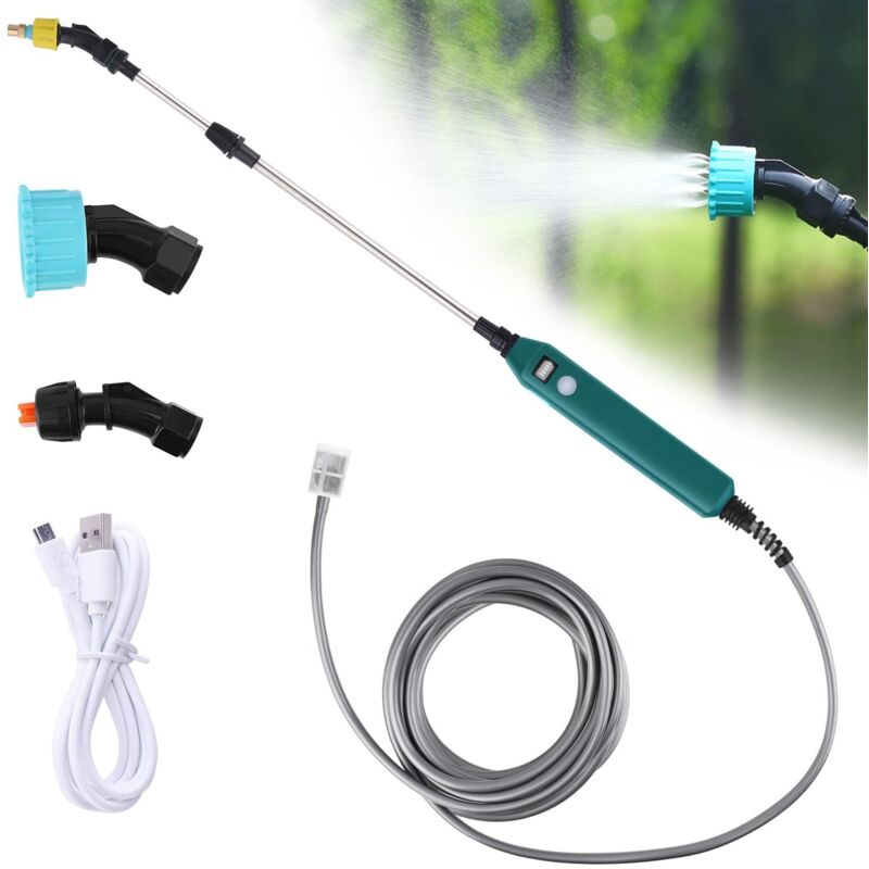 Tinor - Electric Sprayer for Garden Plants - with 3 Adjustable Nozzles and 5m Hose - with Battery Level Indicator